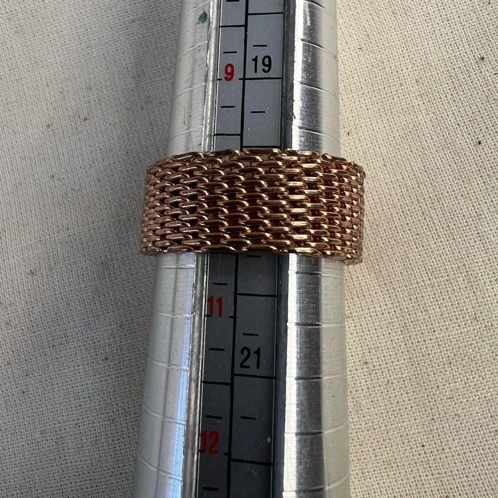 925 Rose Gold Tone Flex Mesh Band Size 10 B5 - Picture 4 of 4